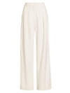 LOVESHACKFANCY WOMEN'S ADAMS WOOL-BLEND PLEATED WIDE-LEG PANTS