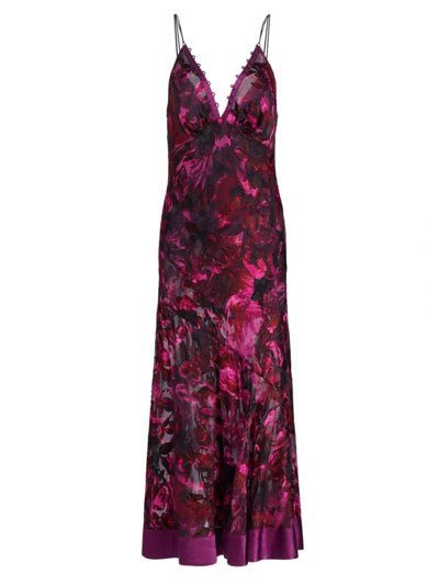 Marchesa Niobe Slip Dress In Fuchsia