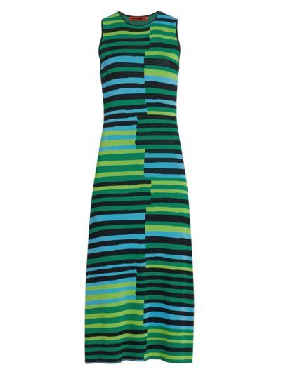Simon Miller W7141 Sleeveless Axon Dress Horizontal Stacked Stripe S |  ModeSens