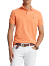 Polo Ralph Lauren Custom Slim Fit Printed Mesh Polo Shirt In Beach Orange Heather,c