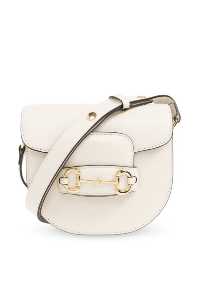 Gucci Horsebit 1955 Mini Rounded Shoulder Bag In White