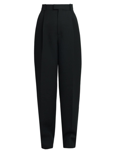 Bottega Veneta High-rise Pleated Straight-leg Trousers In Black