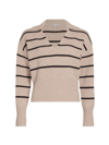 REFORMATION WOMEN'S BECKIE STRIPED CASHMERE V-NECK SWEATER