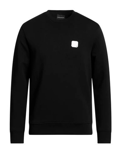 Emporio Armani Man Sweatshirt Black Size S Cotton, Polyester, Elastane