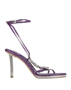 Valentino Garavani Woman Sandals Purple Size 9 Textile Fibers