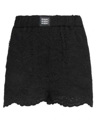 Msgm Woman Shorts & Bermuda Shorts Black Size 6 Polyamide, Cotton