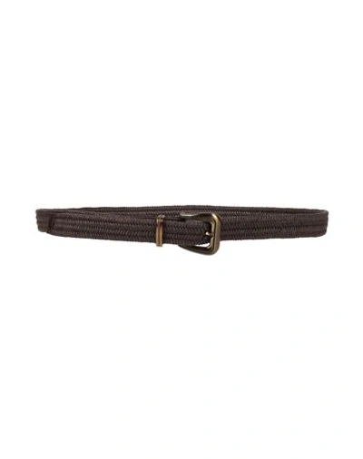 Brunello Cucinelli Woman Belt Dark Brown Size L Textile Fibers In Brown
