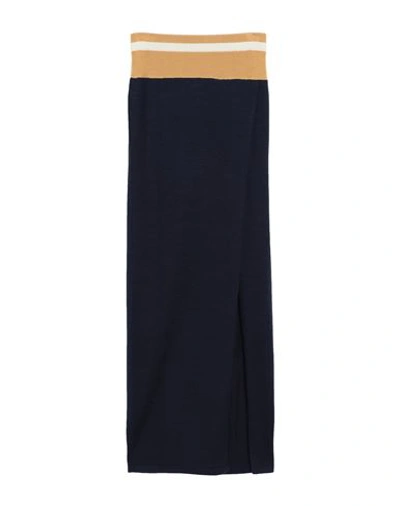 Astrid Andersen Woman Maxi Skirt Midnight Blue Size Xs Acrylic, Wool