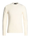 Roberto Collina Man Sweater Cream Size 38 Baby Alpaca Wool, Nylon, Wool In White