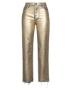 Pinko Woman Denim Pants Gold Size 28 Cotton