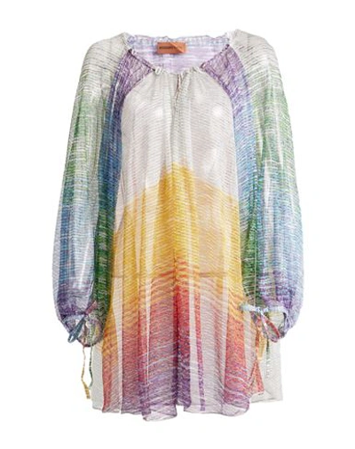 Missoni Woman Cover-up Sky Blue Size 4 Rayon, Polyamide, Polyester