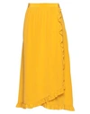 Toupy Woman Maxi Skirt Ocher Size L Silk In Yellow