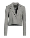 PINKO PINKO WOMAN BLAZER GREY SIZE 10 POLYESTER, VISCOSE, ELASTANE