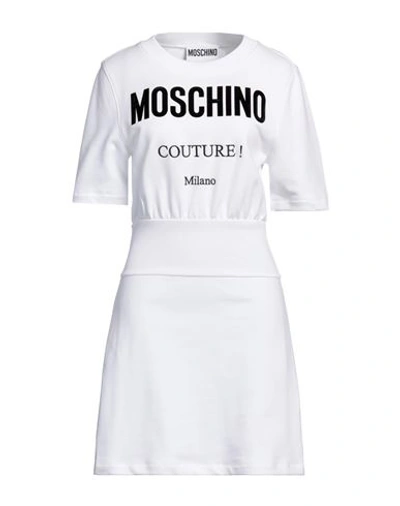 Moschino Woman Mini Dress White Size 10 Organic Cotton