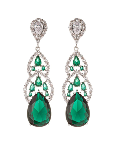 Eye Candy La Green Love Statement Drop Earrings In Metallic