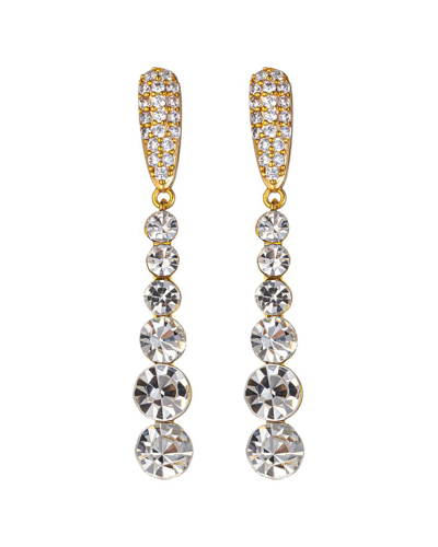 Eye Candy La Andrea Dangle Clear Cz Earrings In Gold