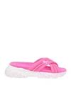 Hogan Woman Sandals Fuchsia Size 9 Textile Fibers In Pink