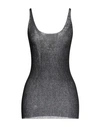 Alysi Woman Tank Top Black Size L Cotton, Polyester In Black