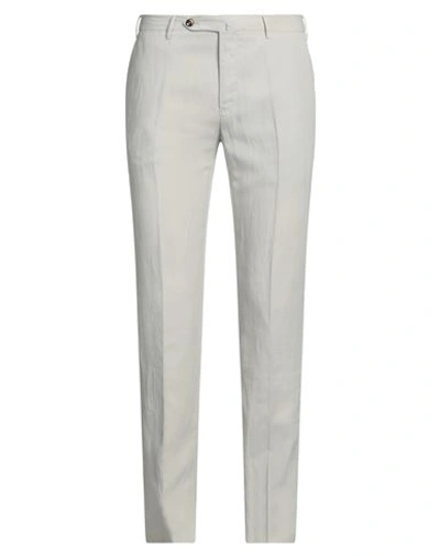 Pt Torino Man Pants Light Grey Size 42 Lyocell, Linen, Cotton