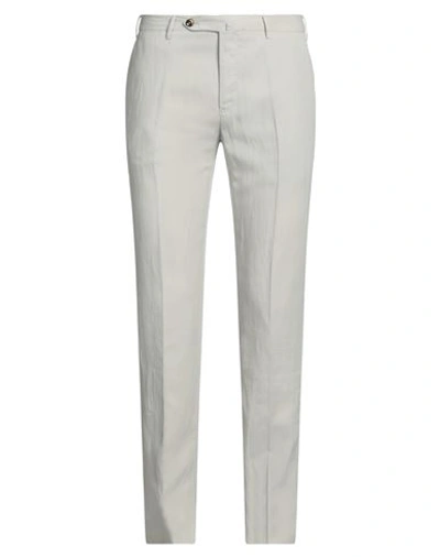 Pt Torino Man Pants Light Grey Size 40 Lyocell, Linen, Cotton In Grey
