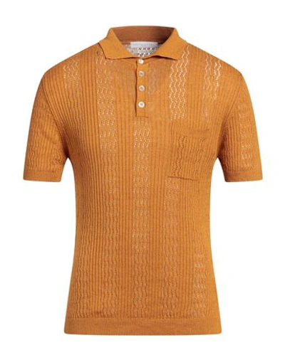 Daniele Fiesoli Man Sweater Ocher Size L Linen, Organic Cotton In Yellow