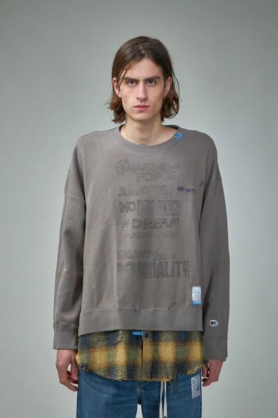 Miharayasuhiro Shirt Combined Pullover In Gray