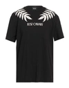 Just Cavalli Man T-shirt Black Size M Cotton