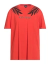 Just Cavalli Man T-shirt Tomato Red Size 3xl Cotton