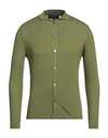Donvich Man Cardigan Military Green Size S Cotton
