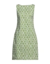 Camicettasnob Woman Mini Dress Green Size 12 Cotton, Elastane