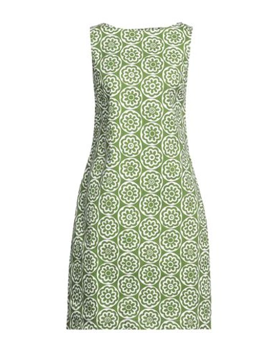Camicettasnob Woman Mini Dress Green Size 4 Cotton, Elastane