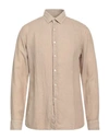 Lab. Pal Zileri Man Shirt Beige Size 17 Linen