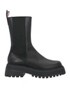 3juin Woman Ankle Boots Black Size 11 Soft Leather In Black