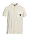 Mackage Man Polo Shirt Cream Size Xxl Organic Cotton In White