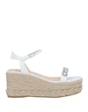 Guess Woman Espadrilles White Size 10 Soft Leather