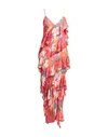 Msgm Woman Maxi Dress Red Size 6 Viscose In Red