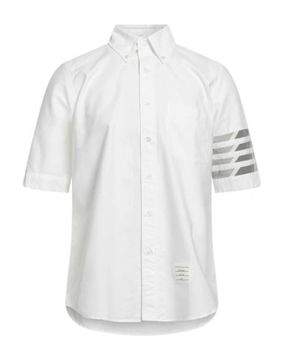 Thom Browne Man Shirt White Size 3 Cotton, Silk