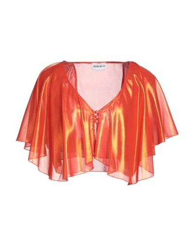 Nam-myo Woman Shrug Orange Size 6 Polyester