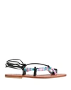 Lisa C Woman Thong Sandal Black Size 9 Soft Leather