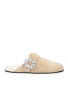 ROGER VIVIER ROGER VIVIER WOMAN MULES & CLOGS SAND SIZE 8 LEATHER