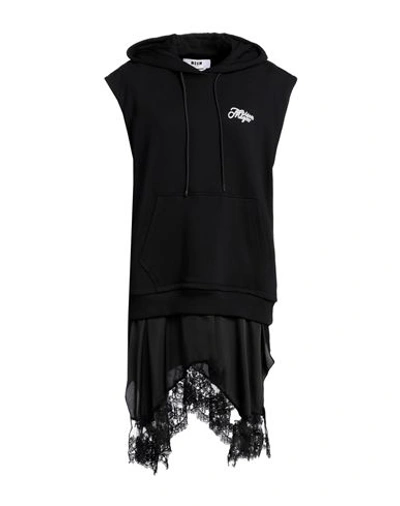 Msgm Woman Mini Dress Black Size M Cotton, Polyester, Polyamide