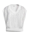 Brunello Cucinelli Woman Sweater White Size Xxl Cotton, Linen, Silk, Polyamide