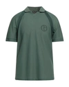 Giorgio Armani Man Polo Shirt Dark Green Size 40 Polyamide, Elastane, Viscose