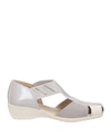 Melluso Woman Sandals Grey Size 6 Leather, Textile Fibers