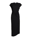Rabanne Embellished Asymmetric Draped Satin-jersey Midi Dress In Black