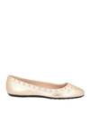 TOD'S TOD'S WOMAN BALLET FLATS ROSE GOLD SIZE 7 LEATHER