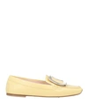 Roger Vivier Woman Loafers Yellow Size 8 Leather