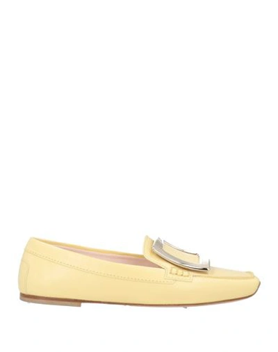 Roger Vivier Woman Loafers Yellow Size 8 Leather