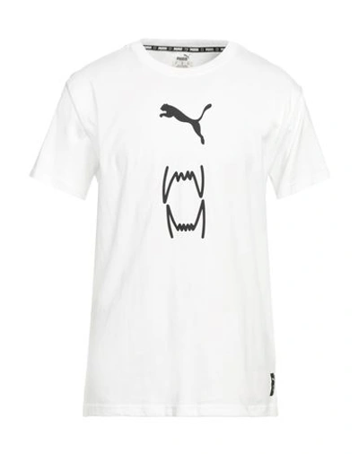 Puma Man T-shirt White Size Xl Cotton, Polyester