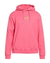 Dsquared2 Icon Man Sweatshirt Fuchsia Size M Cotton, Elastane In Pink